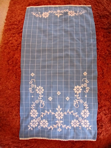 Vintage 1940s blue linen - blue,