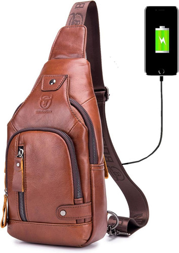 Genuine leather sling bag - genuine,