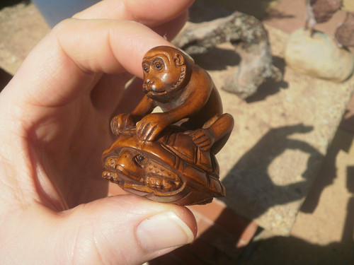 Hand carved wood - wood, netsuke