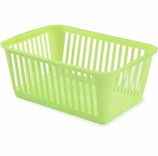 PLASTIC HANDY BASKET STORAGE CRATE TIDY ORGANIZER SCHOOL OFFICE KITCHEN PHARMACY