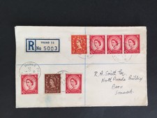 D GB 1958 MOBILE POST OFFICE B POSTMARK ON TRURO REGISTERED COVER TO BATH