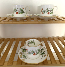 MINTON 'MEADOW' Demitasse Cup's & Saucers x3 UK SELLER Demitasse Espresso
