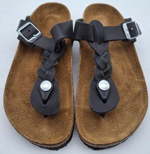 Birkenstock black waxy leather