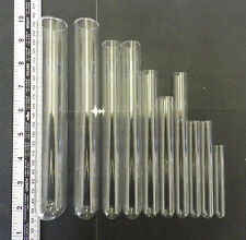 Glass Test Tubes, Packs of 4~50 tubes, borosilicate, flat mouth