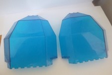 Lego Panel 10x10x12 Quarter Dome 2409 Trans Dark Blue from Monorail set 6990 x 2