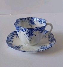 Shelley Bone China DAINTY BLUE Duo ~ Cup & Saucer ~ Very Good Condition