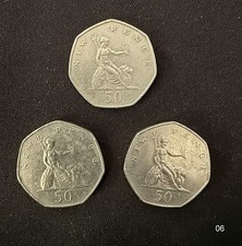 Lot of 3 Old Large 50p Pence