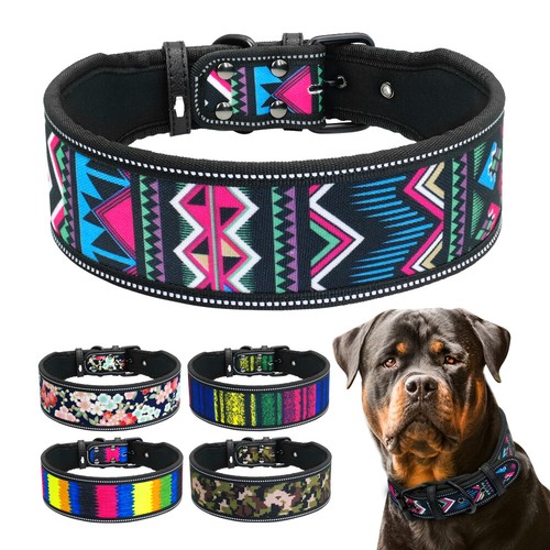 Reflective dog wide collars - reflective,