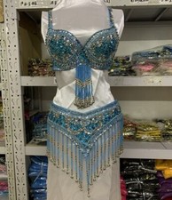 NEW Belly Dance Costume Bra Top+Belt Hip Scarf Bollywood Carnival Dress Set