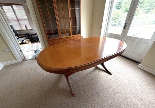 Oval wooden dining table - oval,