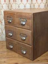 Vintage Antique Oak 6 Drawer