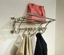 Silver French COATRACK/Luggage Rack/Train Wall Mounted Rack vintag luxury Active
