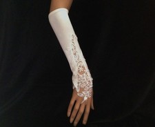 Elbow Length Satin Fingerless