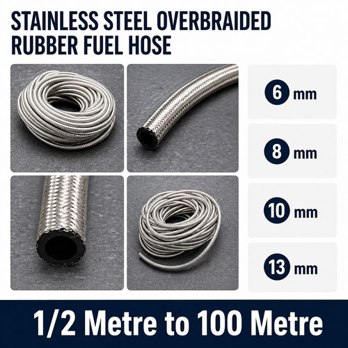 Rubber fuel hose stainless - rubber,