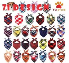 Tartan Dog Bandana Over Collar Neckerchief Gift UK Cat, Rabbit, Pet Neck Scarf