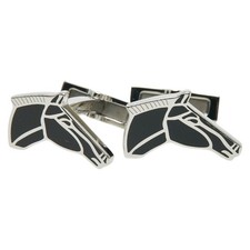 HERMES Jolly Jumper Cufflinks Cufflinks Silver Black Metal Men s HERMES Used