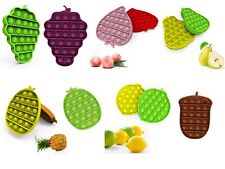 Push It Pop Bubble Sensory Fidget Special Needs Kids Toy Silent Autism Fruits
