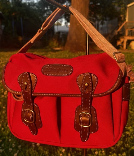 Billingham red brown canvas - billingham, red/brown