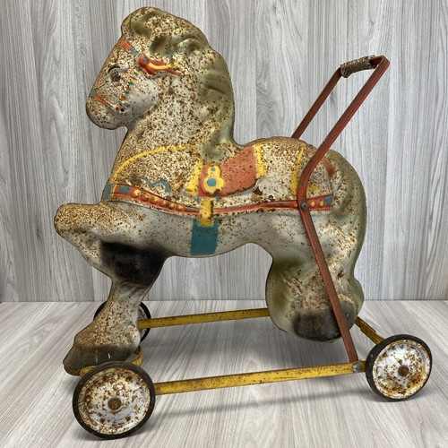 Vintage mobo metal toy horse - toy,