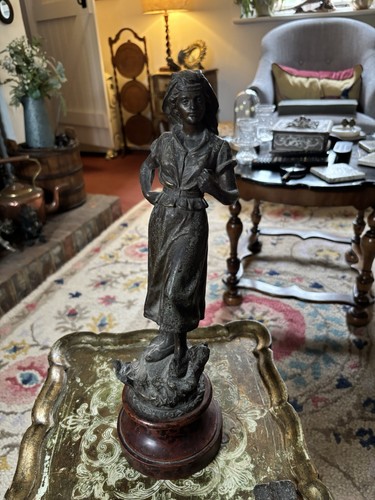 Antique spelter woman - antique,