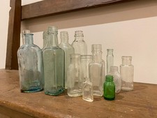 Old vintage glass bottles -