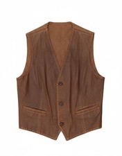 VINTAGE Mens Leather Waistcoat