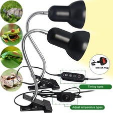 Reptile Heat Light Bulb UVA+UVB Timer Dimmable Tortoise Turtle Holder Lamp Clip