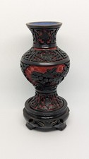 ANTIQUE BLACK AND RED LACQUER