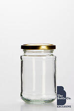 96 x 297ml APPROX 12oz JAM JAR  PICKLE CHUTNEY PRESERVE C/W CHOICE OF LID COLOUR