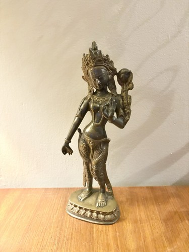 Vintage brass goddess indian - brass,