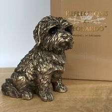 Shih Tzu figurine Leonardo Reflections bronze effect ornament in gold gift box