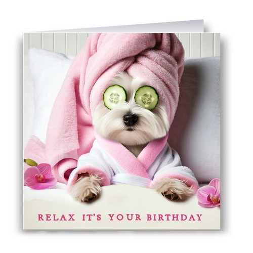 Pampered westie birthday - birthday, card