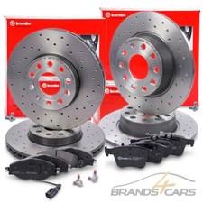 BREMBO XTRA SPORT BRAKE DISCS + FRONT + REAR PADS FOR AUDI A3 8V VW GOLF 7