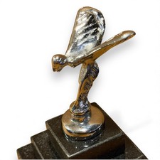 Vintage Rolls-Royce Spirit of Ecstasy Car Mascot on Marble Base