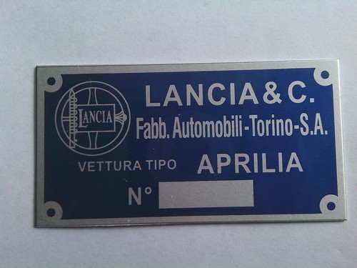Nameplate vintage sign lancia - sign,