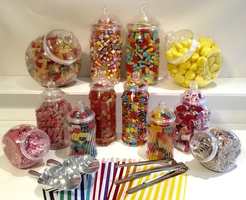 Various plastic sweet jars - various,