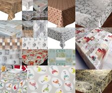 LUXURY MODERN PVC PLASTIC VINYL TABLE CLOTHS WIPE CLEAN PLAIN PRINTED OCCASIONS