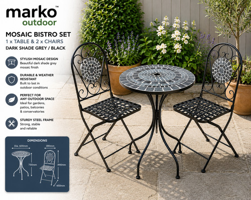 Mosaic garden bistro table - garden,