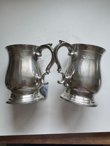Pair pewter half pint james - of,
