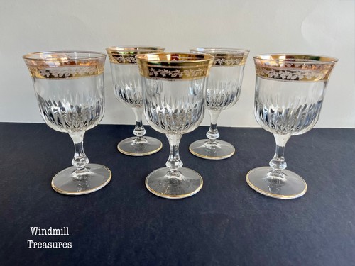 Red wine glasses - 5, gold