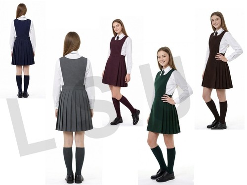Bib pinafore pleated school - bib,