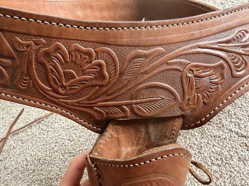 Vintage floral tooled leather - floral,