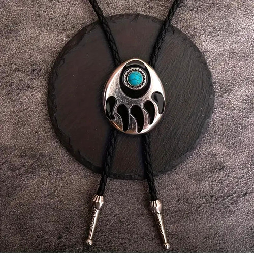Unisex black bolo tie - black, with