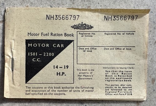 Motor fuel ration book - book,