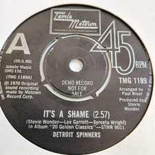 Detroit Spinners    **   It's A Shame   **  UK  Tamla Motown Demo  **  TMG 1189