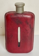 Vintage 1930s Leather-clad Glass Hip Flask