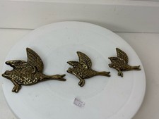 Very Nice At Of Three brass wall Flying ducks small 11.5cm - 7cm