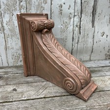 Repro Plaster Architectural Corbel Bracket Scroll Leaf Detail Vintage