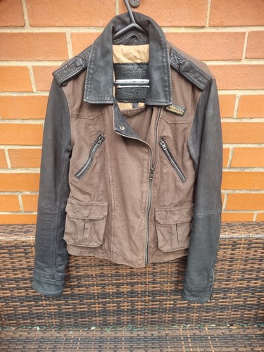 Superdry leather jacket med - leather, sz