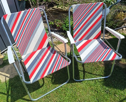Pair vintage striped - of,